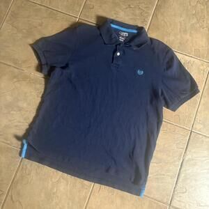 Navy blue and teal Chaps polo shirt with cuffed sleeves